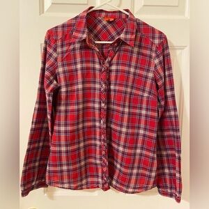 Vintage Esprit Button Down Red Plaid Shirt Woman’s Medium
